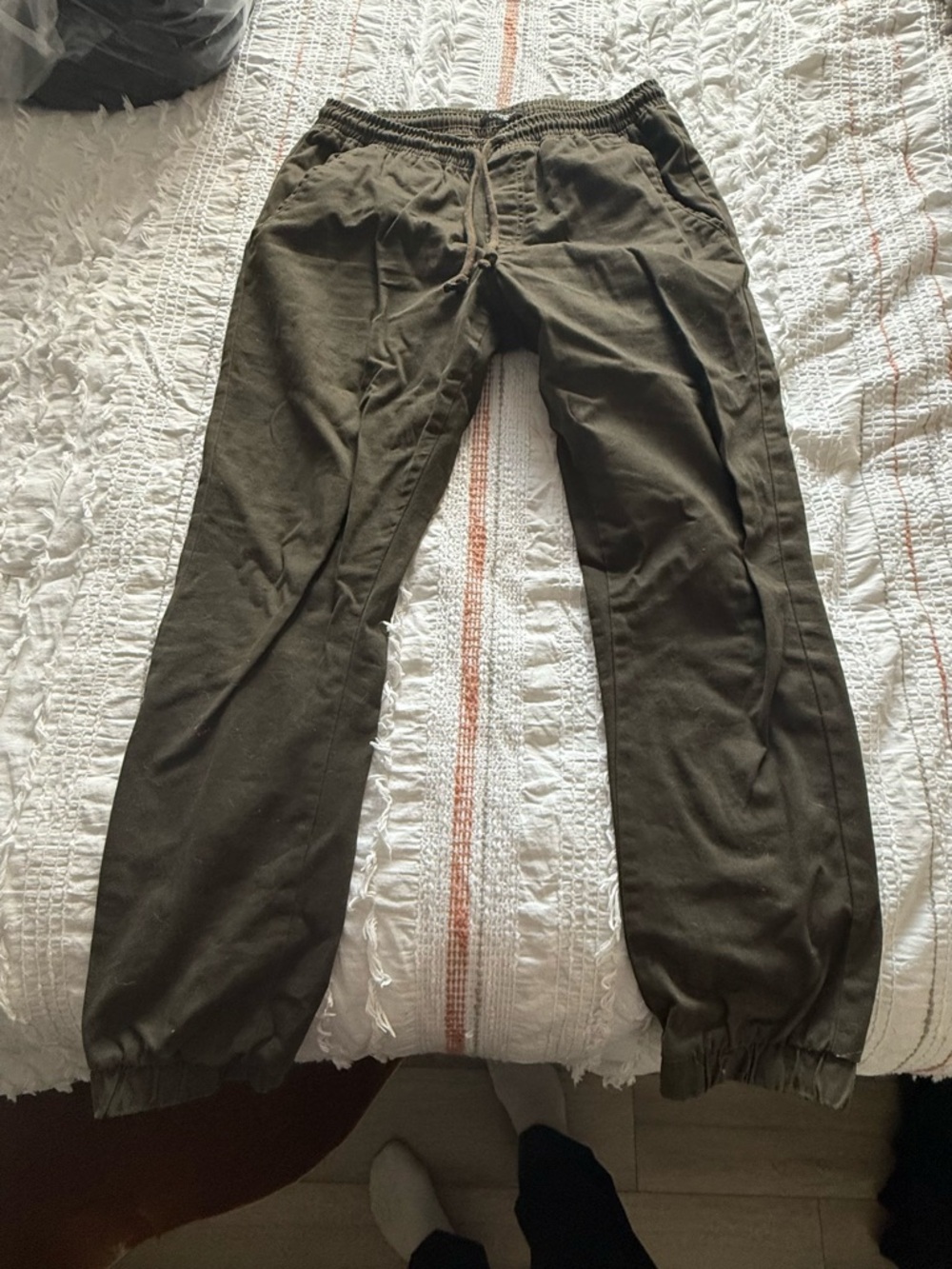 George Olive Green Drawstring Joggers